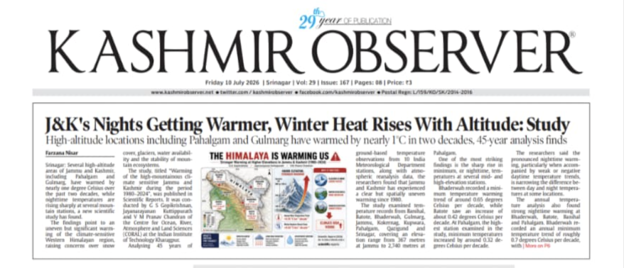 Warming of the high-mountainous climate sensitive Jammu and Kashmir during the period 1980–2024